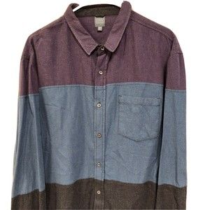 Gray Shirt Men 2XL Multicolor Solid  Button Down Full Sleeve